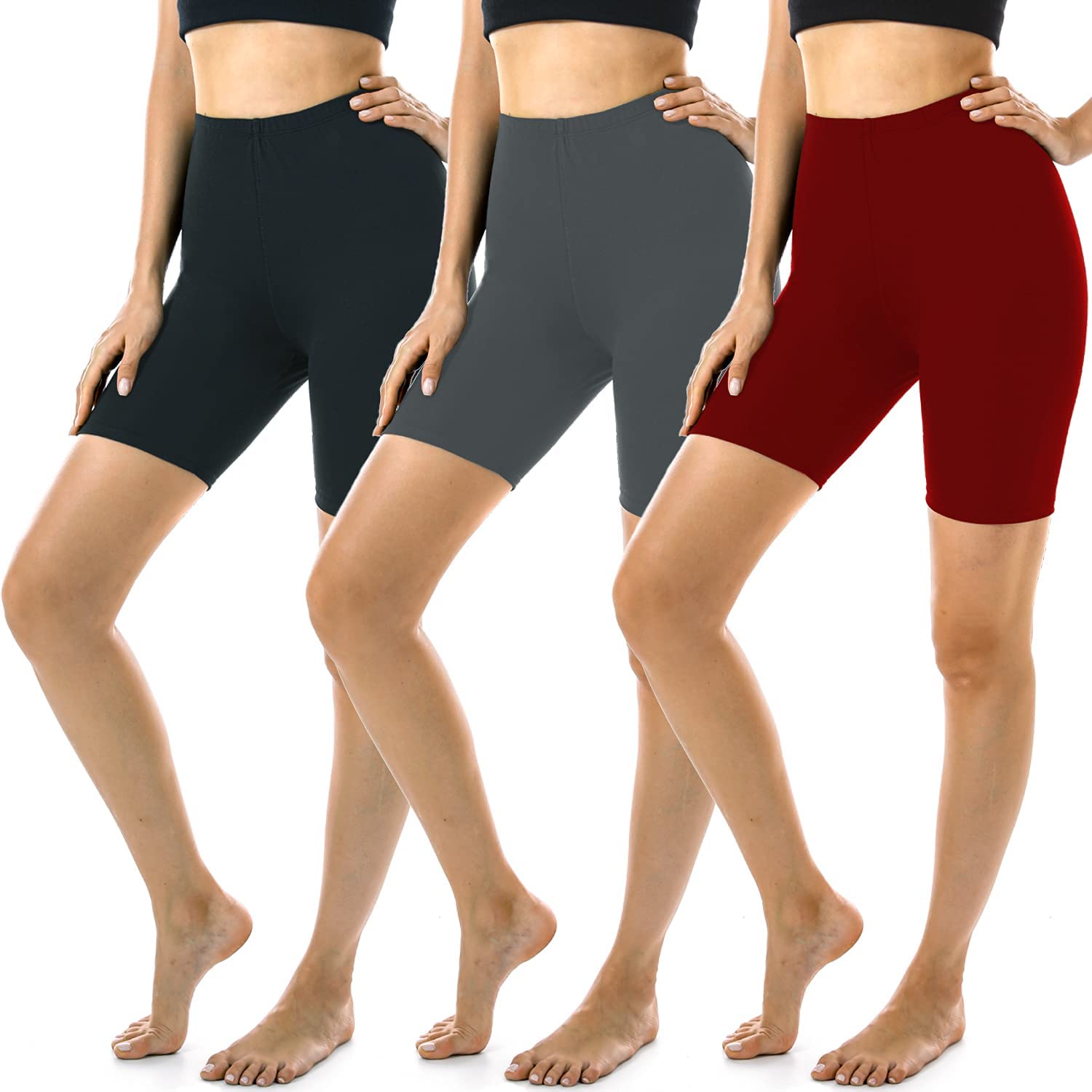 3 Pack Biker Shorts for Women - 7\