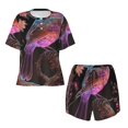 thumbnail image 2 of Yiaed Bird4 Print Short Sleeve Pajama Sets for Women Casual Crew Neck 2 Piece Lounge Sets Women's Short-Sleeved Pajama-XX-Large, 2 of 5