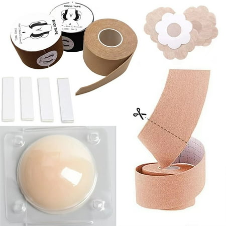 

Boob Tape Boobytape for Breast Lift Bob Tape for Large Breasts Flexible Boobtape Breathable Breast Tape for Strapless Dress Waterproof Breast Lift Tape with Nipple Covers Bra Tape for A-G Cup