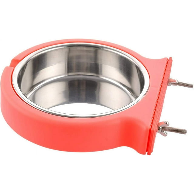 Jaula para perros, cuenco extraíble, cuenco colgante de acero inoxidable, jaula para mascotas, cuenco pequeño para agua, comedero para perros, gatos, conejos, pájaros, suministros para mascotas