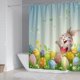 thumbnail image 2 of Cortina de ducha de Pascua NQ juego impermeable con ganchos decorativos 72x72 pulgadas, 2 of 5