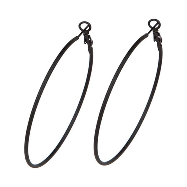 Qarigey 1 par de pendientes de aro, joyería creativa para niñas, colgantes redondeados de estilo Simple delicado, accesorio de moda, adornos Ropa, zapatos y accesorios Miscelánea Negro 7cm