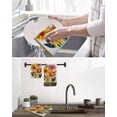 thumbnail image 5 of Spring Daisy Kitchen Dish Towels for Drying Dishes Set of 4, Brown Modern Abstract Art Dots Floral Waffle Weave Microfiber Hand Tea Bathroom Towels Quick Dry & Absorbent Towel 12x12, 5 of 7