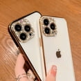 thumbnail image 3 of Compatible for iPhone 13 Pro Max 6.7 Inch Diamond Case, Luxury 3D Bling Crystal Rhinestone Sparkly Plating Clear Case for Women Girls Shockproof Camera Protective Back Cover - Black, 3 of 8