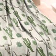 thumbnail image 3 of Beige Buffalo Skull Cactus Succulent Pattern Blanket,Comfortable Soft Flannel Throw Blanket,All Season,Warm Lightweight Blankets for Sofa Bed Couch Living Room Chair,30"x40", 3 of 4