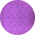 thumbnail image 1 of Ahgly Company Machine Washable Indoor Round Oriental Purple Industrial Area Rugs, 3' Round, 1 of 4