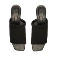 thumbnail image 4 of Schutz Sinara True Black Strap Slip On Open Toe Stiletto Mid Heeled Sandals (Black, 5.5), 4 of 6