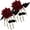 red, variant on 2 Pack Skeleton Hands Hair Clip Bone Claw Barrettes Black Rose Floral