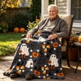 thumbnail image 6 of Halloween Throw Blanket 39x27in Fleece Flannel Couch Cover, Soft Plush Blanket for Sofa Bed Office, Warm Cozy Halloween Decorations Gift by OVFUIZ, 6 of 9