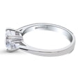 thumbnail image 3 of BERRICLE Sterling Silver 3-Stone Wedding Engagement Rings 1.25 Carat Cushion Cut Cubic Zirconia CZ Promise Ring for Women, Rhodium Plated Size 5, 3 of 11