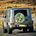 thumbnail image 3 of Haiem Spare Tire Cover , Wheel Cover with Watercolor Green Tropical printed, Camper Spare Tire Cover Fit for Jeep Wrangler Rv SUV Truck Travel Trailer-17 inch, 3 of 9