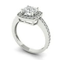 thumbnail image 2 of 1.335 ct Round Cut Simulated Diamond Solitaire with Accents 18K White Gold Womens Engagement Ring, 2 of 5