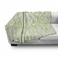 thumbnail image 3 of Leaves Soft Flannel Fleece Throw Blanket, Foliage Pattern in Green Shades Woodland Simplistic Summer Plants, Cozy Plush for Indoor and Outdoor Use, 70" x 90", Lime Green Pale Green, by Ambesonne, 3 of 6