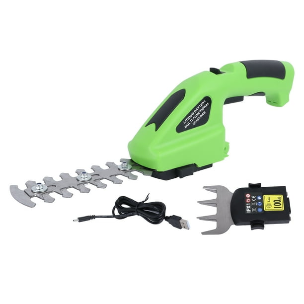 Tijeras de césped inalámbricas de 7,2 V, recortadora de césped de mano inalámbrica, 2 en 1, cortadora de setos de mano para jardín y césped.