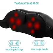 ZENART Shiatsu Shoulder Back and Neck Massager with Heat, Electric Deep Tissue Kneading Massage Pillow, Black