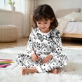 thumbnail image 6 of Huowey Girls Toddler Outfits Carnival Stylish Print Long Sleeve Crewneck Pullover Top Shirts And Trousers 2 Piece Home Wear Breathable Soft Cozy Clothes Sets Tracksuit,White,2-3 Years, 6 of 7