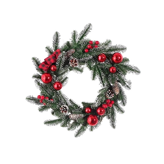 Darzheoy Christmas Wreath Rattan Artificial Green Large Wreath for Front Door Window Walls Indoor Outdoor Holiday Decorations Festive