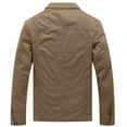 thumbnail image 7 of WenVen Men's Big and Tall Spring Jacket Lightweight Cotton Coat Khaki 2XL, 7 of 7