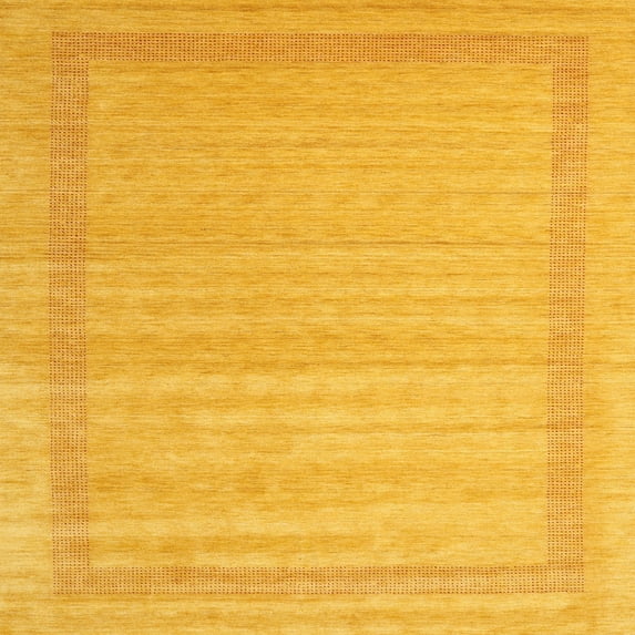 Ahgly Company Indoor Square Contemporary Deep Yellow Abstract Area Rugs, 7' Square