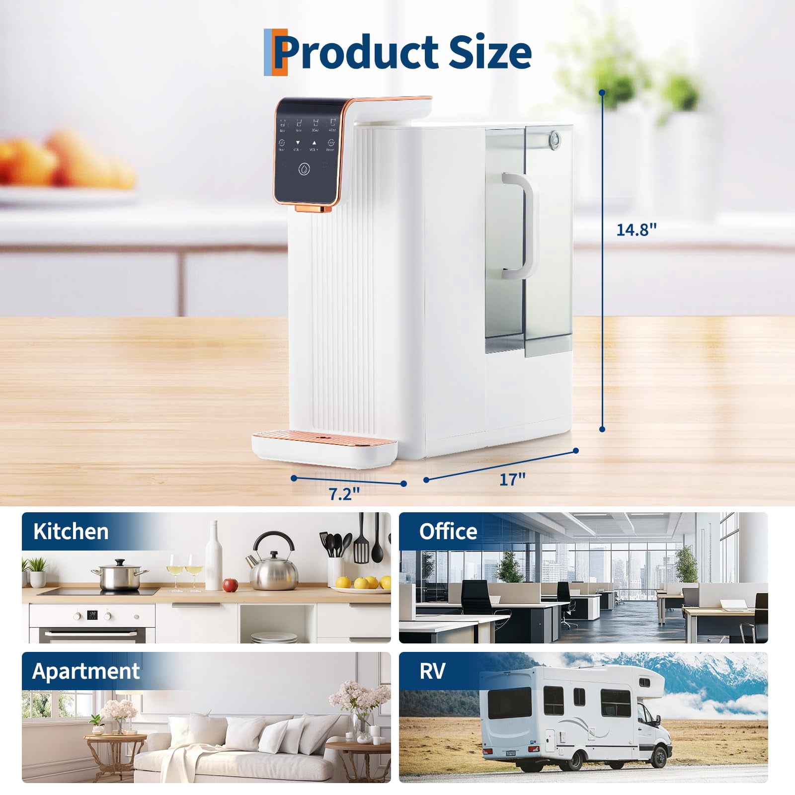Reverse Osmosis Water Filter for Kitchen, RO Water Filter System with Advanced Filtration, 4:1 Pure to Drain, Under Sink Water Filter with Fast Flow & Space-Saving Design