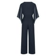 thumbnail image 4 of Womens Casual Pants Jumpsuit Elegant Wedding Pant Suit Summer Long Jumpsuit Casual Pant Suit 3/4 Sleeve Solid Color Jumpsuit High Waist Jumpsuit Jumpsuit Holiday Party Jumpsuit, 4 of 6