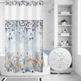 thumbnail image 2 of No Hook Shower Curtain, Blue Beige Coastal Shower Curtains for Bathroom with See Through Top Window, Beach Starfish Summer Eucalyptus Ombre Waterproof & Washable Bath Curtain Small Stall 36"x78", 2 of 9