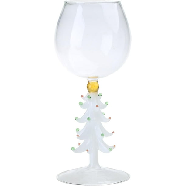 Figura de árbol de Navidad en el interior de la taza Taza de copa de vino de árbol de Navidad personalizada Taza para beber para fiesta de Navidad-Banquete Taza de vidrio decorada con árbol de Navidad