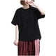 thumbnail image 1 of Vestidos Casuales Para Mujer, Blusas De Mujer De Moda Camisa de lino de manga corta de color liso para mujer, holgada, con botones y cuello redondo, 1 of 4