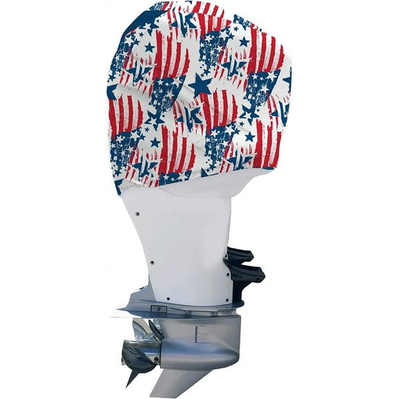 OUTERENVY American Patriot Outboard Motor Cover for Suzuki DF HP (2018-Present) , Made in USA to Stay on While You Run! , 116A Suzuki DF HP 2018-Current Year