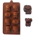thumbnail image 3 of Juego de moldes de silicona para hornear de 2 figuras de animales, antiadherentes, no tóxicos para chocolate, dulces, pasteles, pudines, gelatinas y gofres, 3 of 6