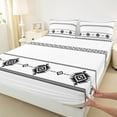 thumbnail image 6 of Manfei Western Aztec Sheet Set Twin, White Black Bed Sheets Set Twin Size, Tribal Geometric Twin Sheet Sets, Microfiber Room Decoration, 3pcs, 6 of 7