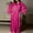 Hot Pink, variant on SwiftWear Women's Luxury Satin Lace Sleeve Pajama Set - Silky Long Robe with Mesh Lace Detailing for Elegant Loungewear