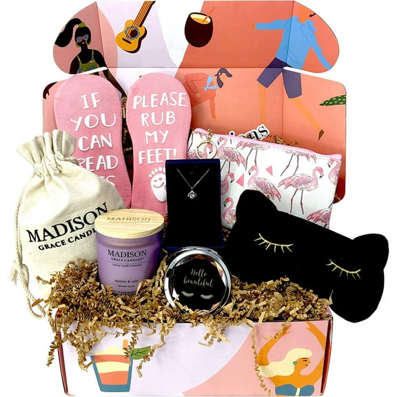 Silly Obsessions Gift Box for Women, Moms, Sisters, Daughters - With Sterling Silver Necklace. Gift Basket for Girlfriend, Wife on Christmas, Birthday, Get Well Soon Gift for Patient After Surgery.