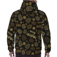 thumbnail image 7 of Uemuo Gold Pinecone Merry Christmas Pattern Men's Hoodie - Casual Pullover Hoodie with Kangaroo Pocket, Stylish Hooded Sweatshirt for Everyday Wear-Large, 7 of 7