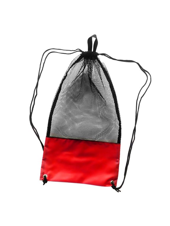 Dive bag with shoulder strap - Travel backpack with drawstring for snorkeling, Red and Black