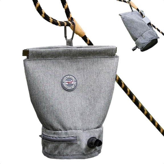 Newborn Dog Poop Bag Holder for Walking with Waste Bag Dispenser, Pet Poop Pouch with Magnetic Closure, Portable Dog Accessories Travel ,Gray