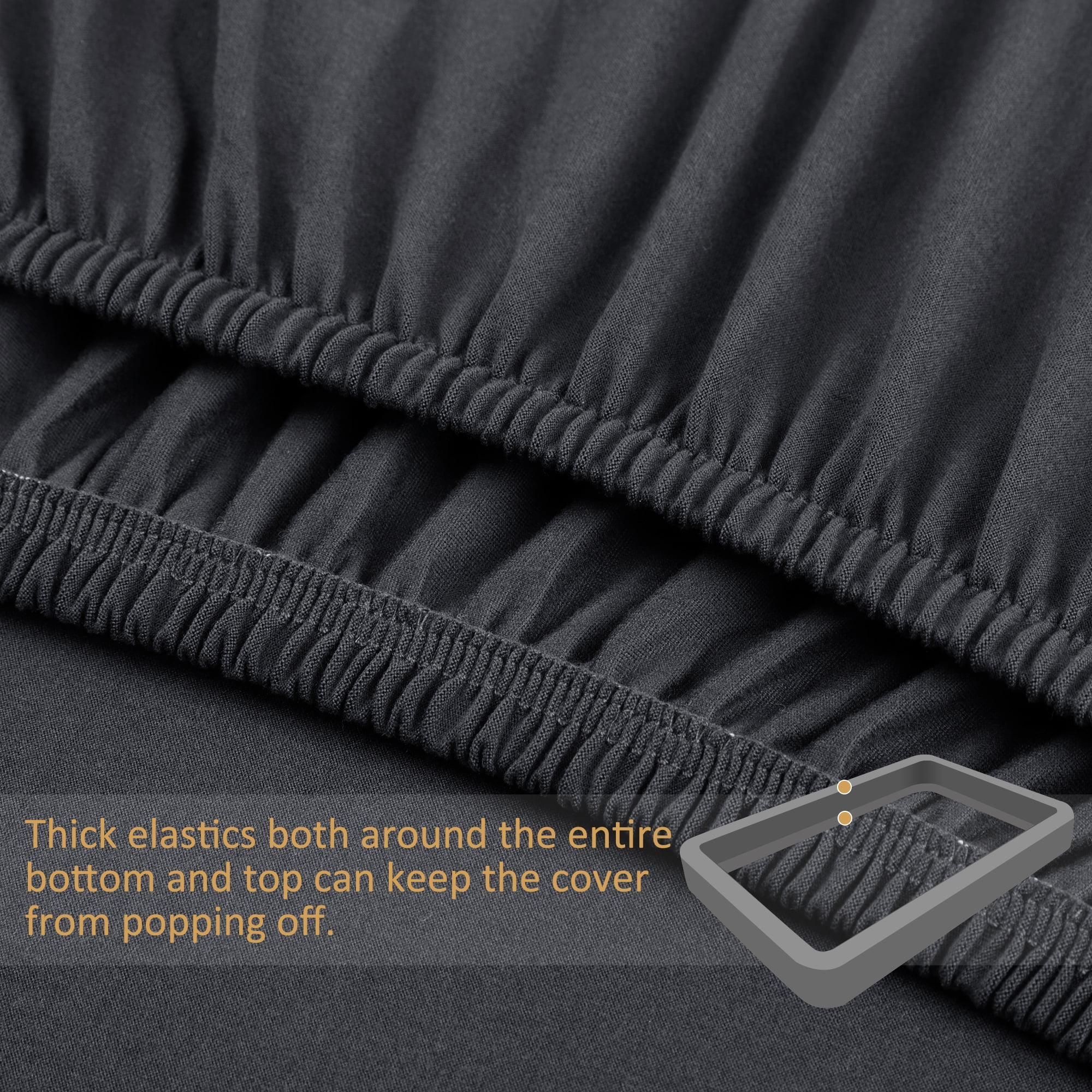 Unique Bargains Box Spring Cover Wrap Around 4 Sides Stretchy King Slate Grey