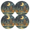 thumbnail image 2 of Ryvnso Christmas Night Round Plate Mats Dining Table Placemat Set of 6 for Holiday Decoration, 2 of 7