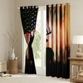 thumbnail image 3 of Manfei Retro American Flag Black Out Curtains, Jungle Deer Elk Print Curtains Pack of 2 (42x63 Each), Rustic Farmhouse Animal Bedroom Curtains, Black Out Curtains Home Decor, 3 of 6
