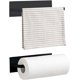 thumbnail image 1 of 1 soporte para rollo de papel negro sin perforar, toalla de papel de cocina, organizador de rollo de película adhesiva, estante de pared antiadherente autoadhesivo (estante de pared antiadherente), 1 of 5