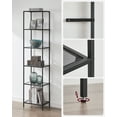 thumbnail image 7 of Gray Bookshelf, 6-Tier Bookcase Slim Storage Shelving for Home, Display Organizer Rack, 7 of 7