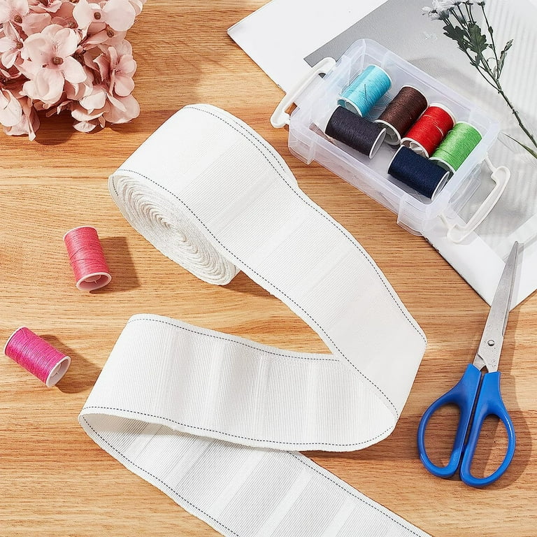 10Yds 9m Curtain Pleat Tape Drapery Heading Tape Flat White 100% Polyester  Curtain Deep Pinch Tape Accessories 