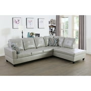 LIFESTYLE L Shape Sectional Sofa Sets with Waist Pillows for Living Room, Powder