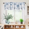 thumbnail image 5 of 3 Piece Kitchen Curtains and Valances Set Blue Spring Floral Cafe Curtains 36 Inch Length Farmhouse Summer Botanical Valance & Tier Curtain for Living Room Bedroom Small Window 54"x18"+27"x36"*2, 5 of 6