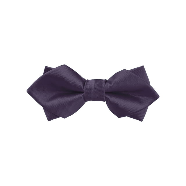 INSPIRE CHIC Corbatas de Pajarita para Hombre con Puntos de Diamante, Corbatas Pre-atadas Sólidas para Bodas Formales, Púrpura Profundo