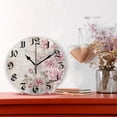 thumbnail image 2 of Wall Clock 10 Inch Silent Non-Ticking 8 Roses Flowers Battery Operated Rustic Retro for Living Room Home Kitchen Bathroom, 2 of 7