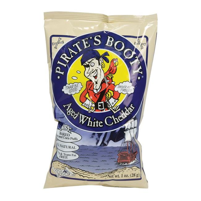 (Price/Case)Pirate'S Booty Aged White Cheddar With Peg Hole 1 Ounce Bag - 12 Per Case