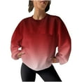 thumbnail image 1 of Besolor Chandail en Molleton Tricoté pour Femmes Mode Automne Col Rond Dégradé Chandail Chemises Manches Longues, 1 of 7