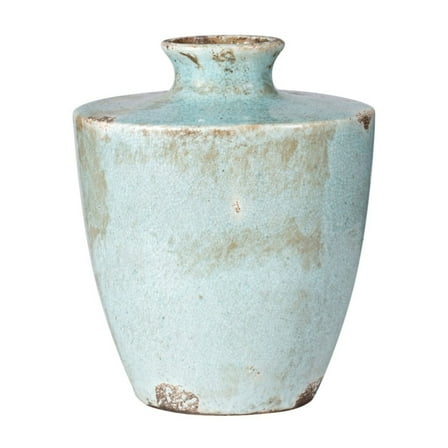 CC Home Furnishings Glaze Terracotta Vase - 9.5" - Blue