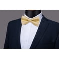 thumbnail image 4 of Gold Bow Ties for Men Pretied Bowties Champagne Solid Color Satin Bow Tie Formal Business Tuxedo Adjustable Bowtie Wedding Party Light Yellow Beige, 4 of 7